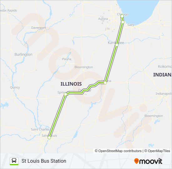 FLIXBUS N2521 Bus Line Map