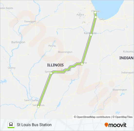 FLIXBUS N2521 Bus Line Map