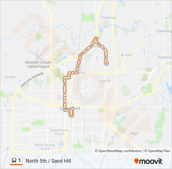 1 Bus Line Map
