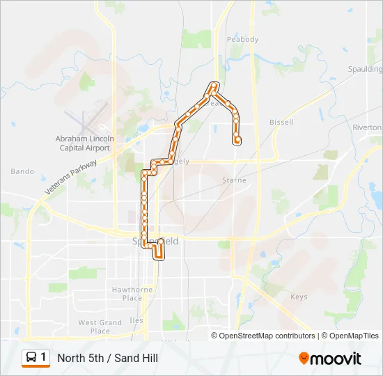 1 Bus Line Map