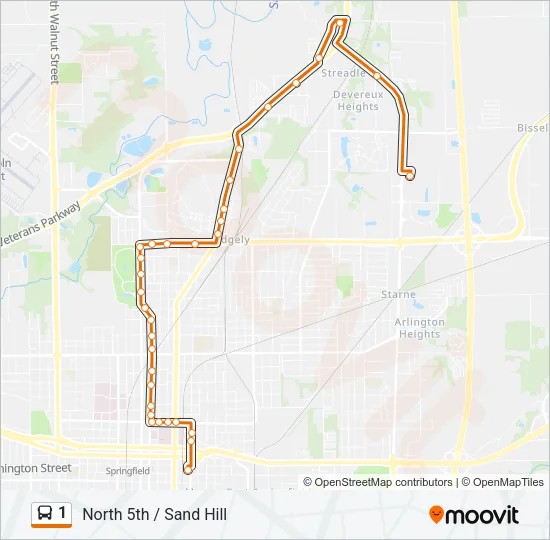 1 Bus Line Map