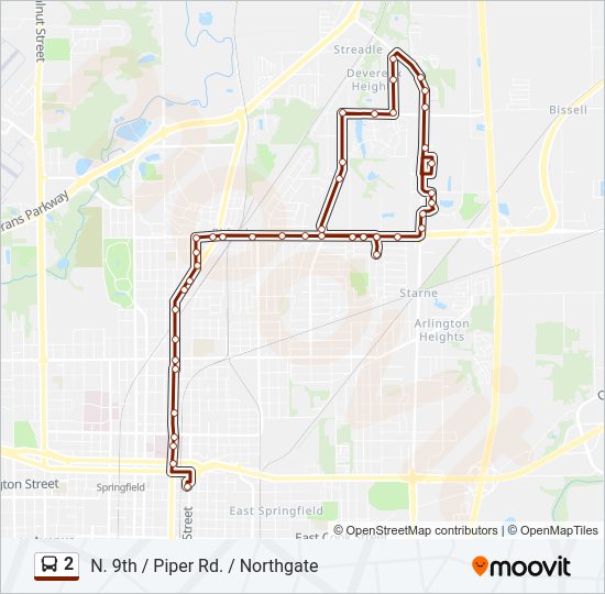 2 Bus Line Map