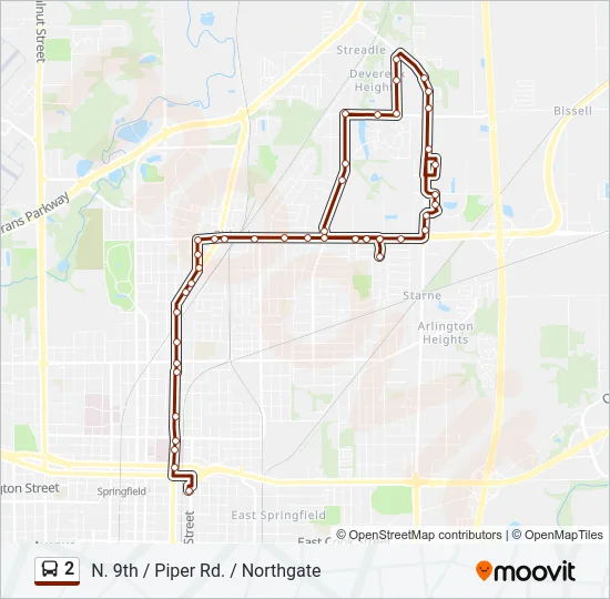 2 Bus Line Map