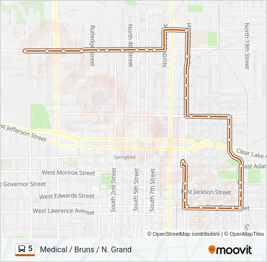 5 Bus Line Map