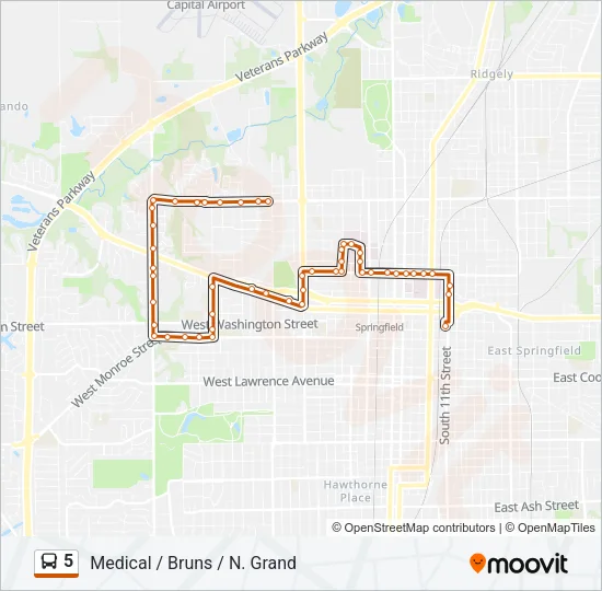 5 Bus Line Map