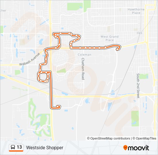 13 Bus Line Map
