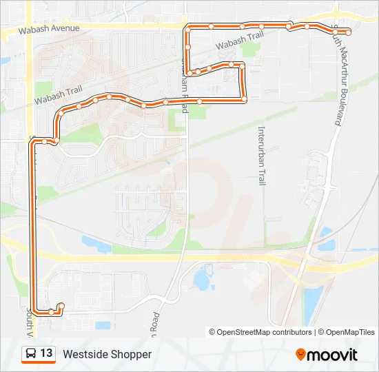 13 Bus Line Map