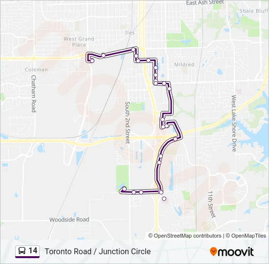 14 Bus Line Map