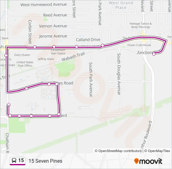 15 Bus Line Map