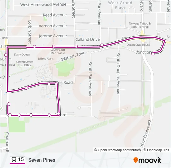 15 Bus Line Map