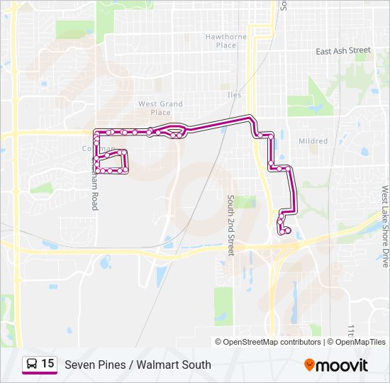 15 Bus Line Map