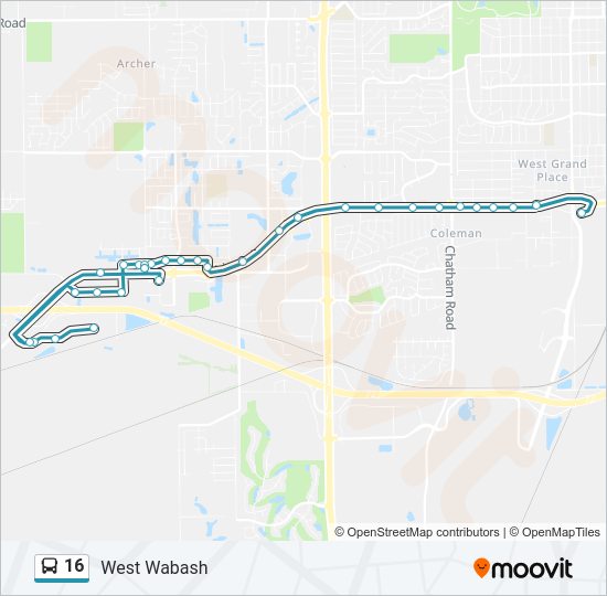 16 Bus Line Map