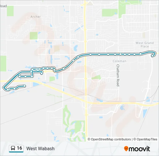 16 Bus Line Map