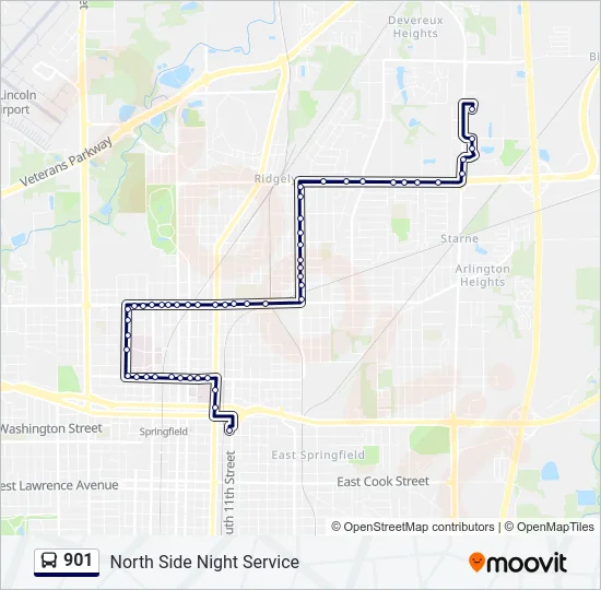 901 Bus Line Map