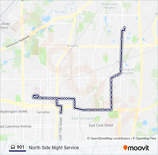 901 Bus Line Map