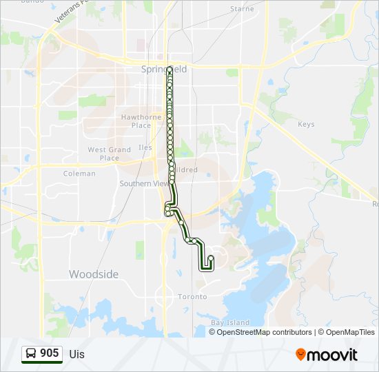 905 Bus Line Map