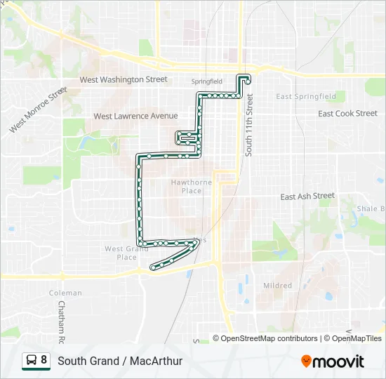 8 Bus Line Map