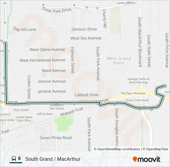 8 Bus Line Map