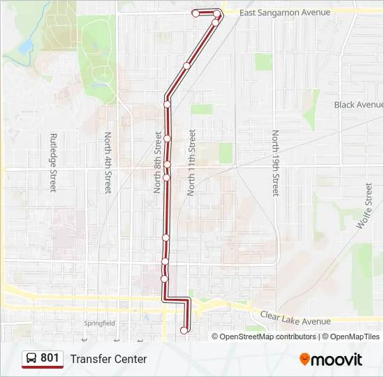801 Bus Line Map