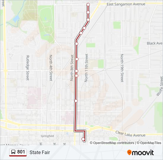801 Bus Line Map