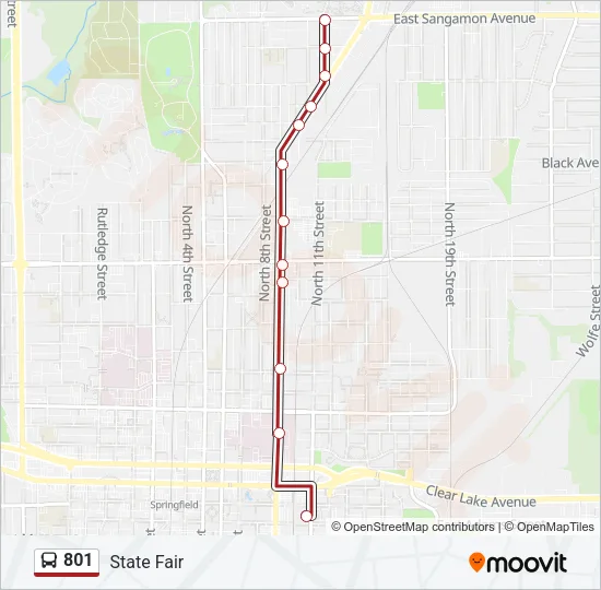 801 Bus Line Map
