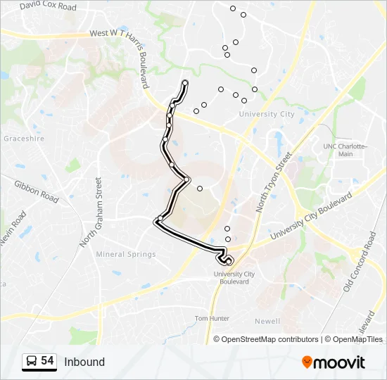 54 Bus Line Map