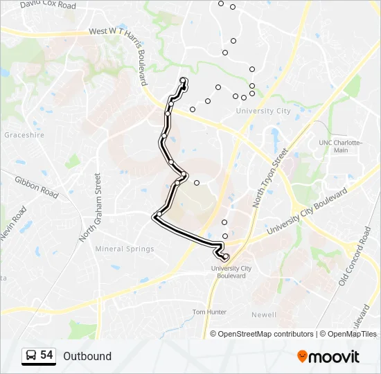 54 Bus Line Map