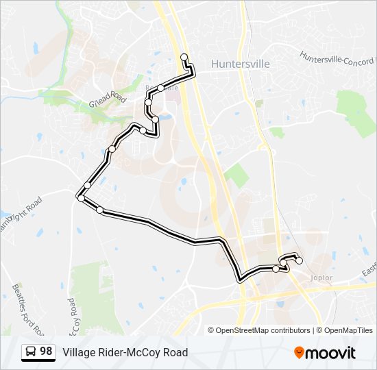 98 Bus Line Map