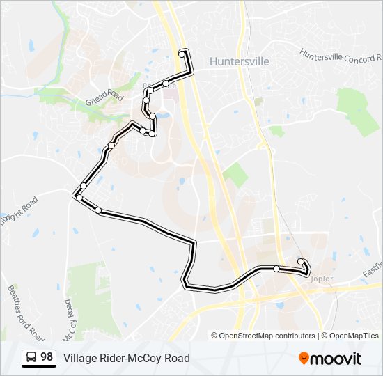 Mapa de 98 de autobús