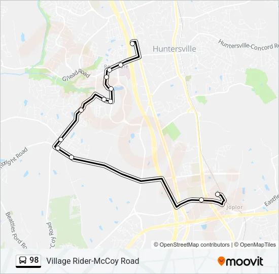 98 Bus Line Map
