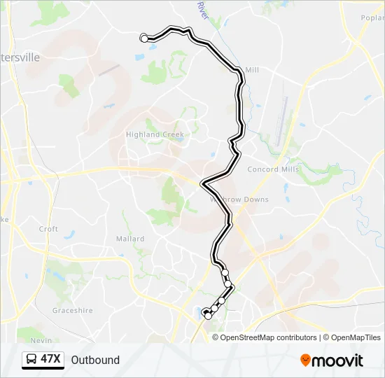 47X Bus Line Map