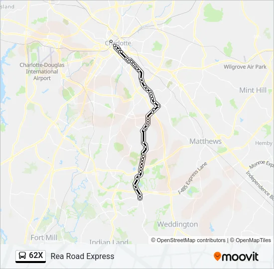 62X Bus Line Map