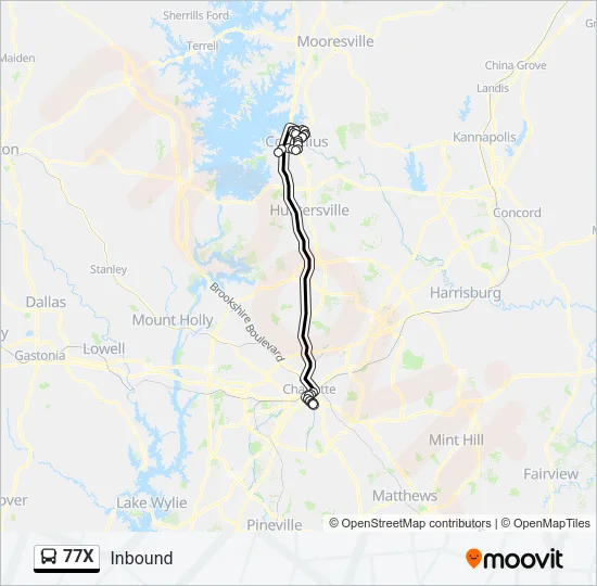 77X Bus Line Map