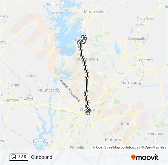 77X Bus Line Map