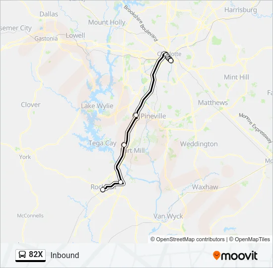 82X Bus Line Map