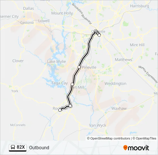 82X Bus Line Map
