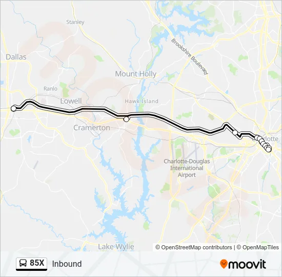 85X Bus Line Map