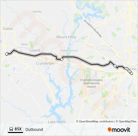 85X Bus Line Map
