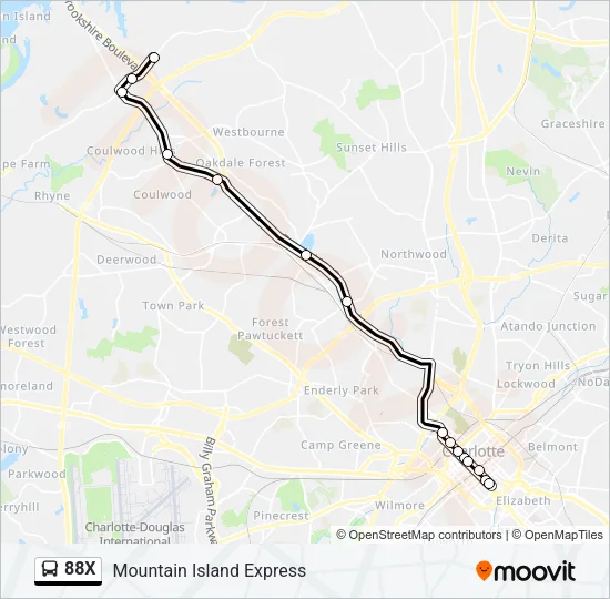 88X Bus Line Map