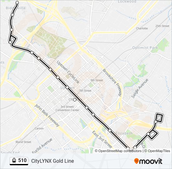 Mapa de 510 de tren ligero