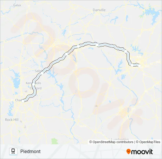 PIEDMONT Train Line Map
