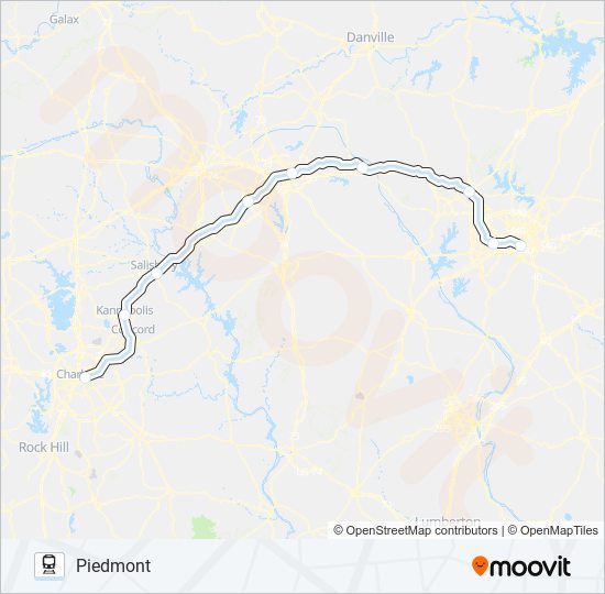 PIEDMONT train Line Map