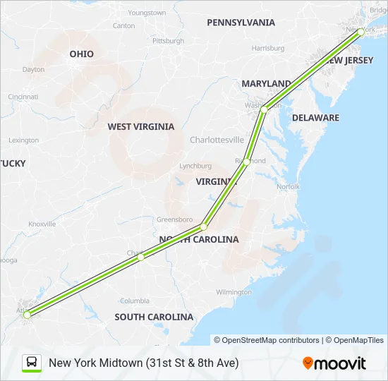 FLIXBUS N2470 Bus Line Map