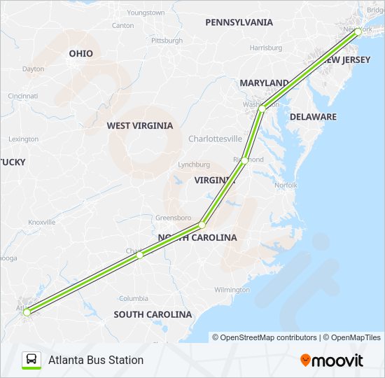 FLIXBUS N2470 Bus Line Map