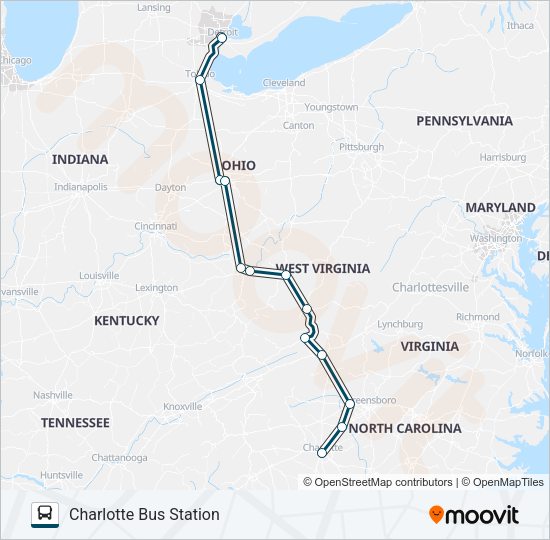 GREYHOUND US0140 Bus Line Map