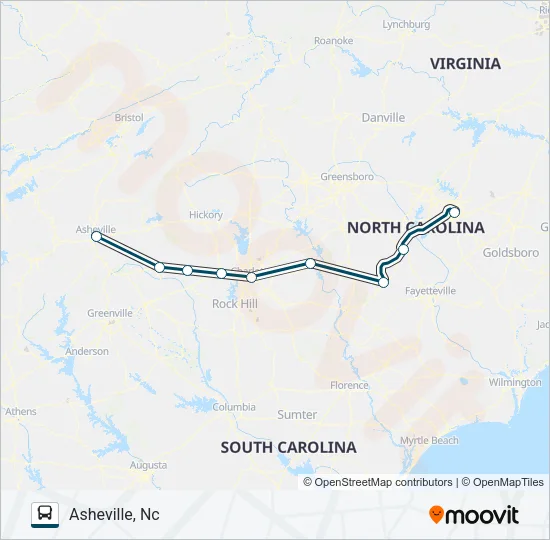 GREYHOUND US0650S Bus Line Map