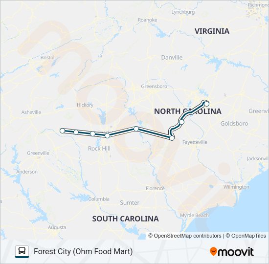 GREYHOUND US0650S Bus Line Map