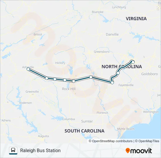 GREYHOUND US0650S Bus Line Map