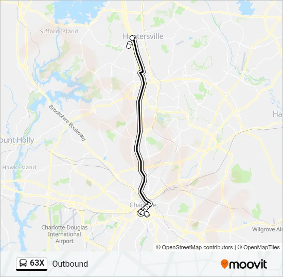 63X Bus Line Map