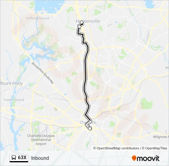 63X Bus Line Map
